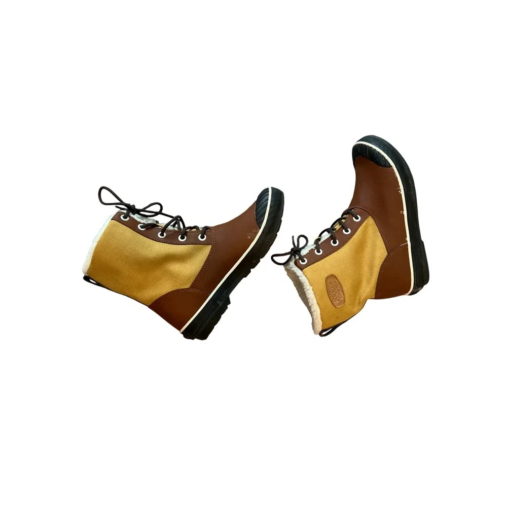 Keen Elsa Waterproof Winter Boot Brown Tan Faux Fur Lined Duck Boots Womens Sz 8